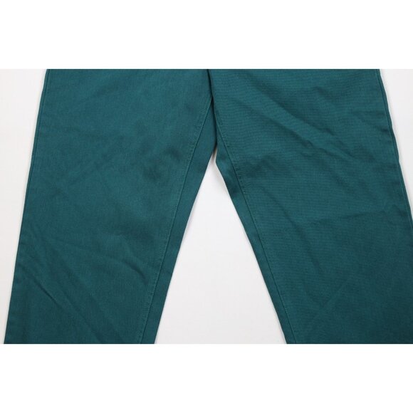 Deadstock Vtg 90s Streetwear Mens 32x33 Baggy Fit Skateboard Denim Jeans Green - Picture 3 of 14